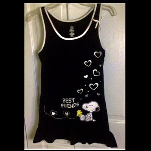Peanuts Snoopy Black Nightgown Pajama Size X-Small NWT